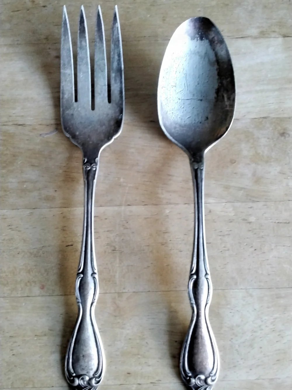 Vintage William Rogers Serving Spoon and Fork Set - Silver Plated